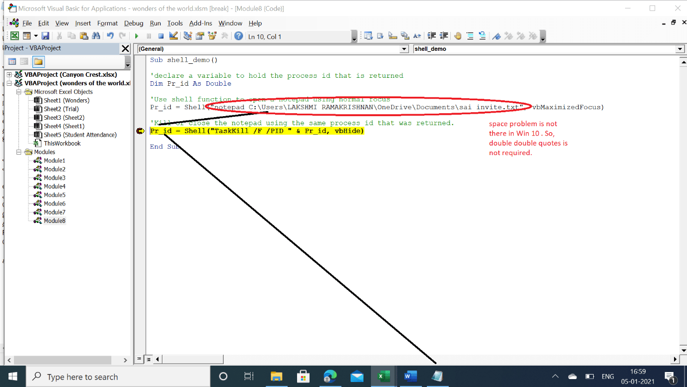 How to Open the Windows Shell from VBA, With Use Cases VBA and