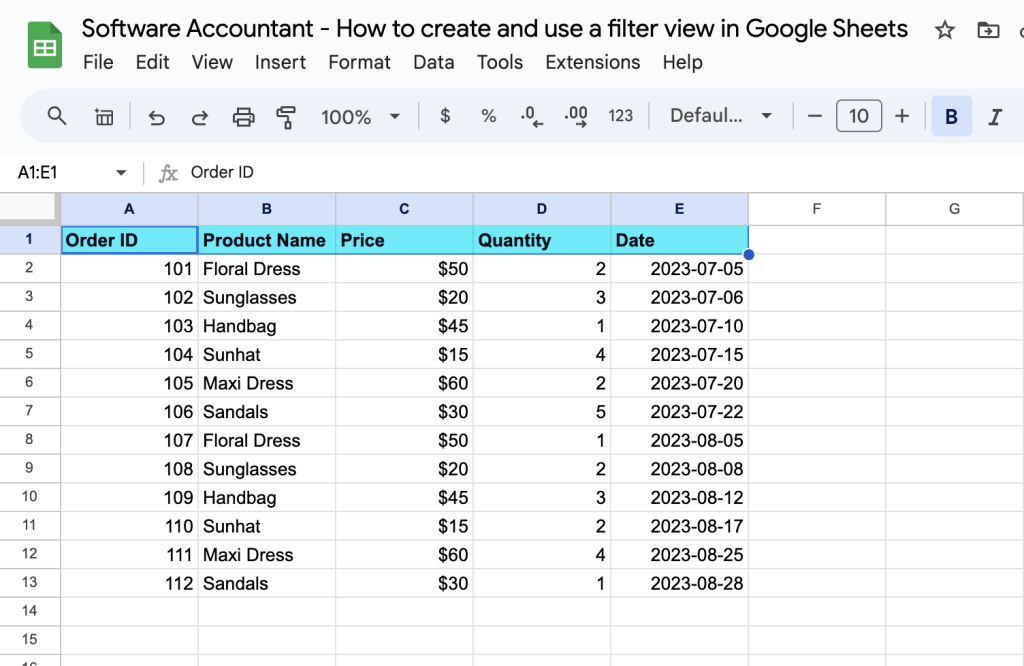How To Create & Use A Filter View In Google Sheets