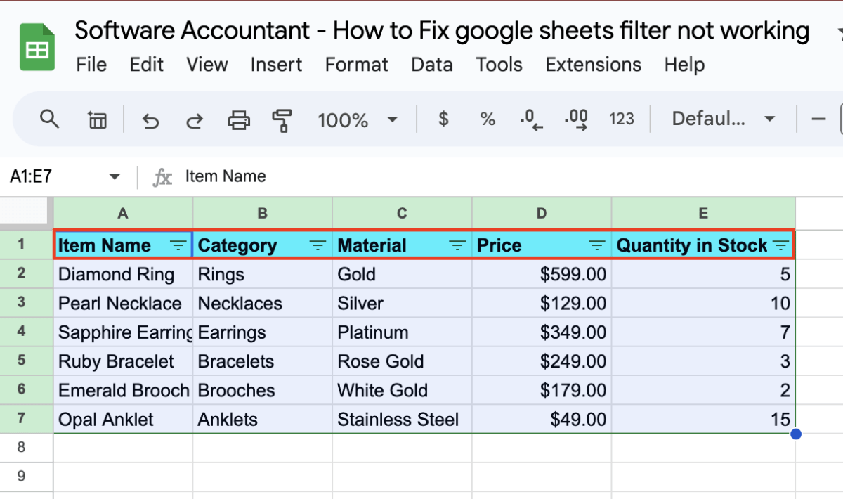How To Fix Google Sheets Filter Not Working(06)