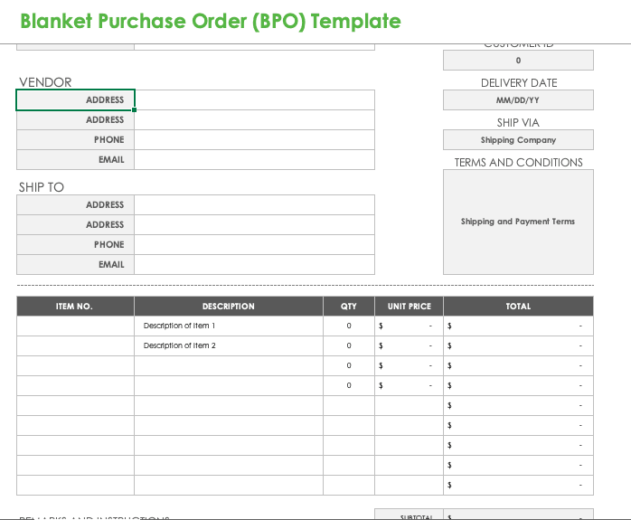 Top Free Purchase Order Templates for Excel