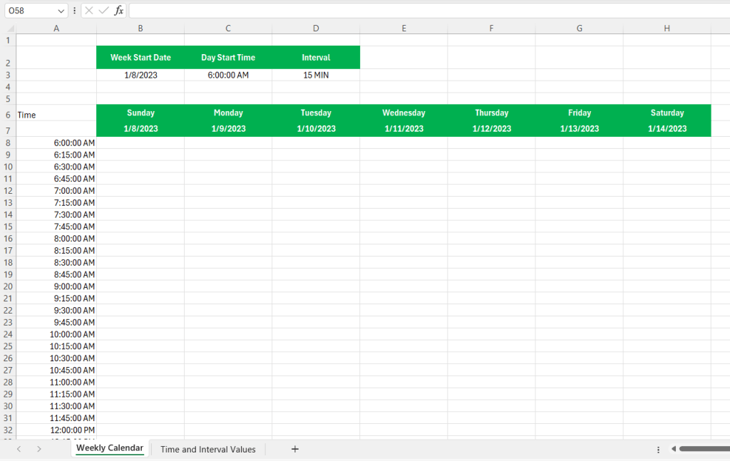 Free Excel Weekly Calendar Template +(How To Create One) 2024