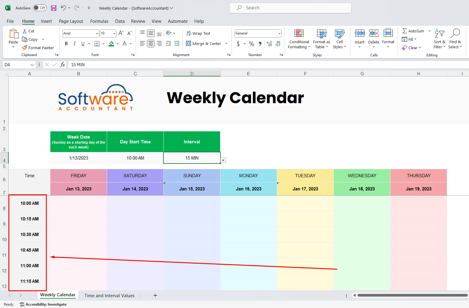 Free Excel Weekly Calendar Template +(How To Create One) 2024