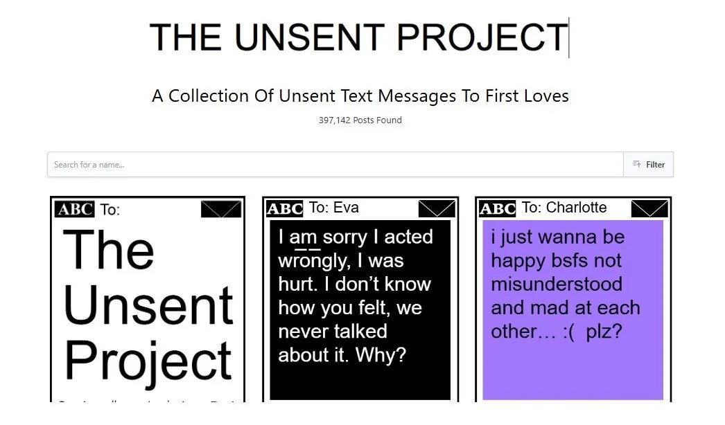Unsent Project Explore The World Of Unwritten Messages