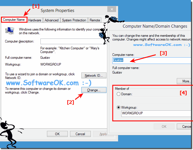 Change Windows8, 8.1 and Win 10 Computer Name, Workgroup and Domain