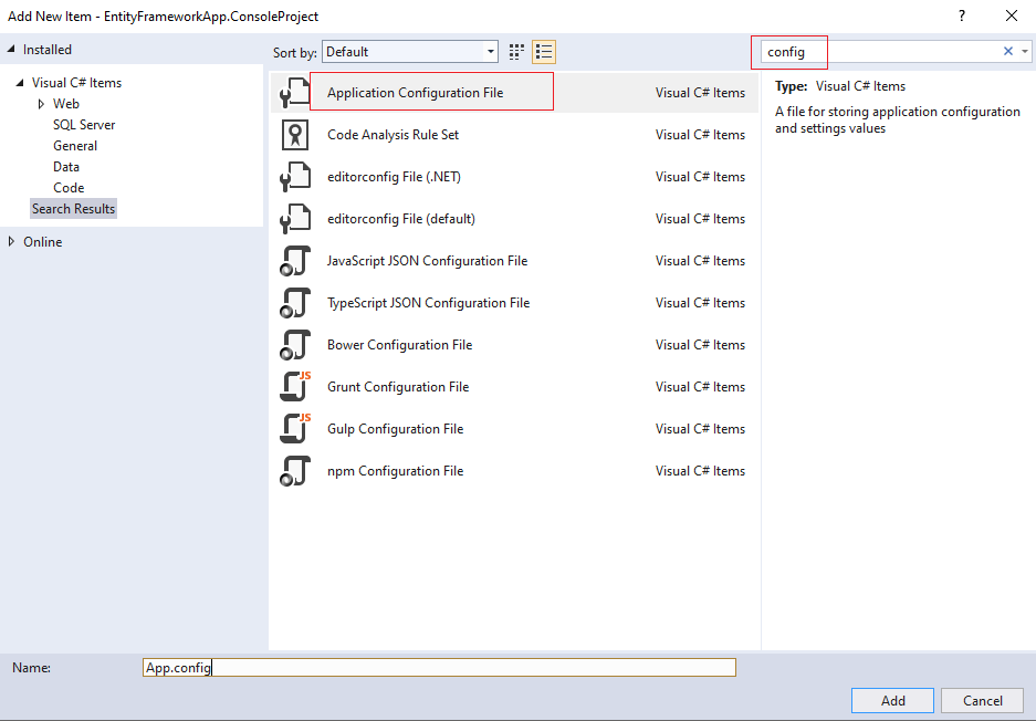 How to use Configuration in a C Console Project Software Particles