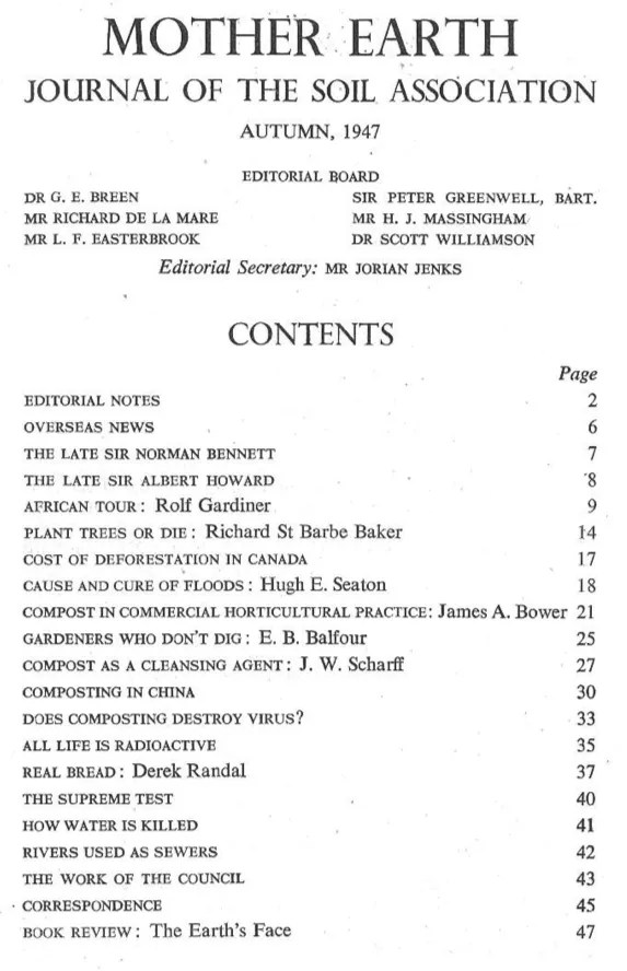 Mother Earth Journal Soil and Health Library