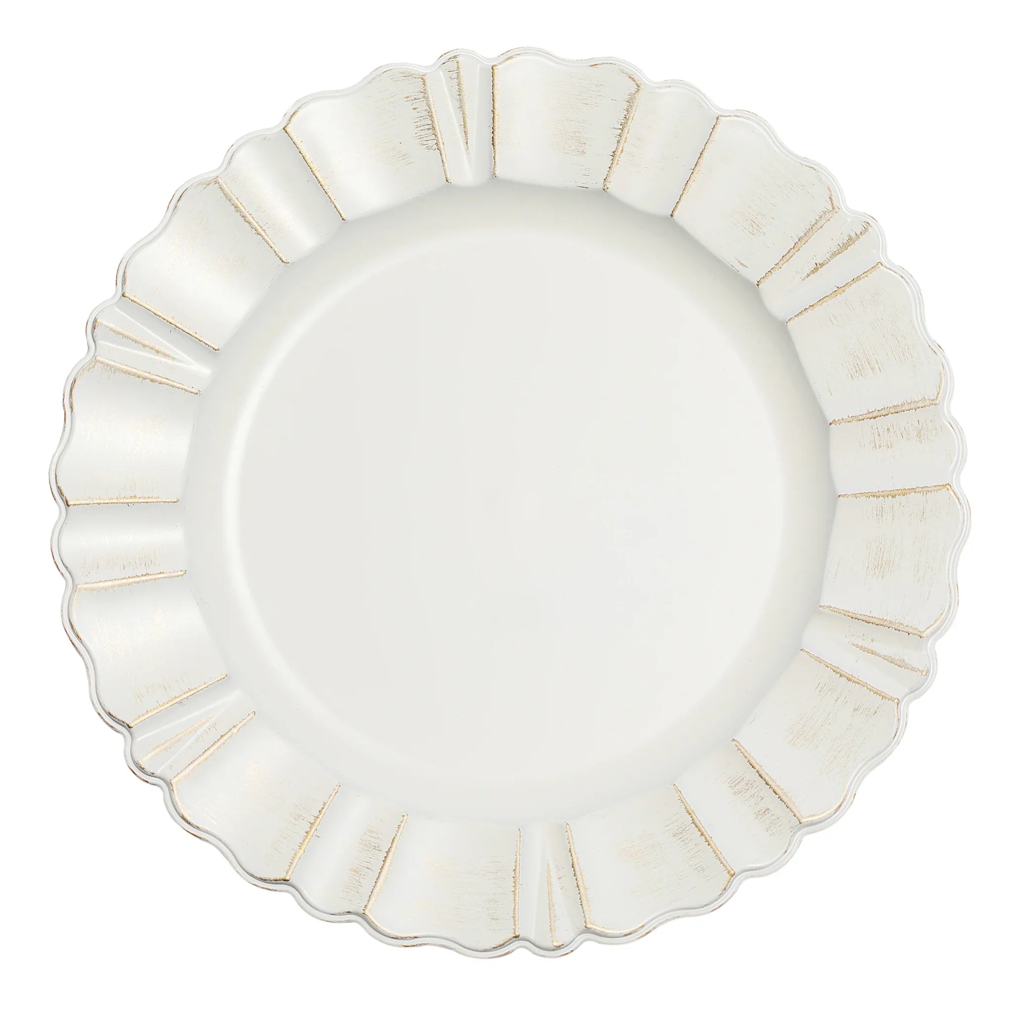 Ivory & Gold Scalloped Charger Plate Party Rental Miami Soiree
