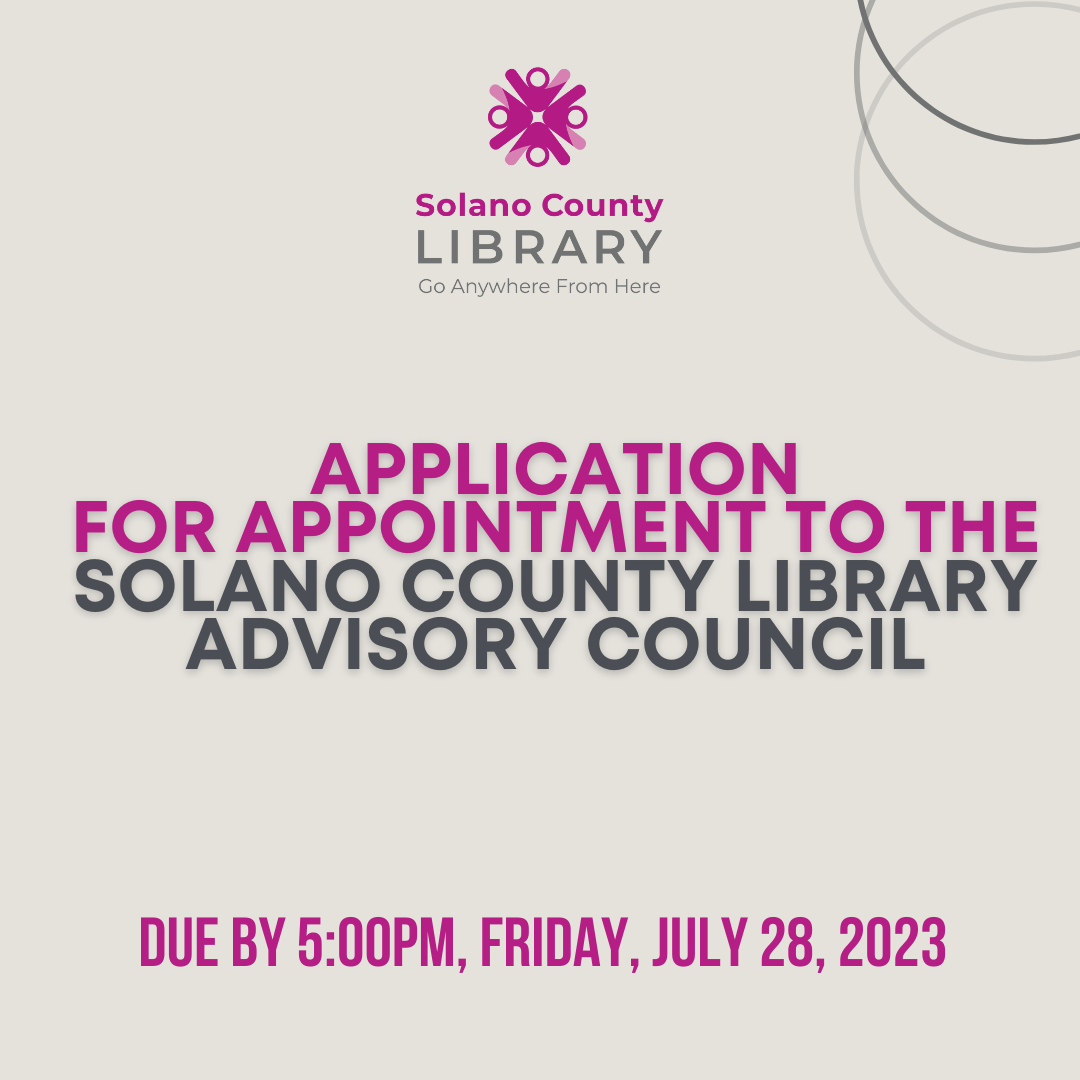 Application for Appointment to the Solano County Library Advisory