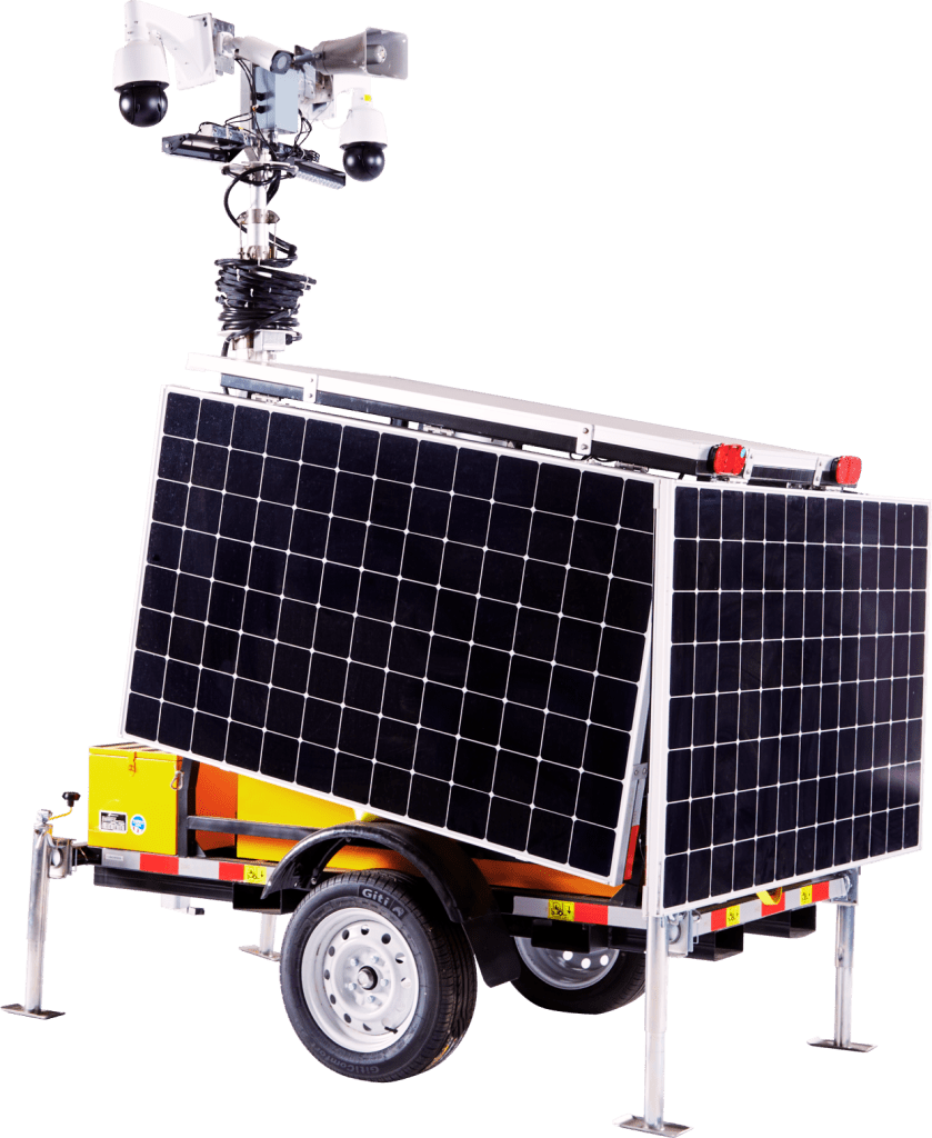 Solar Surveillance Trailer Mobile Surveillance Camera Trailer 24/7