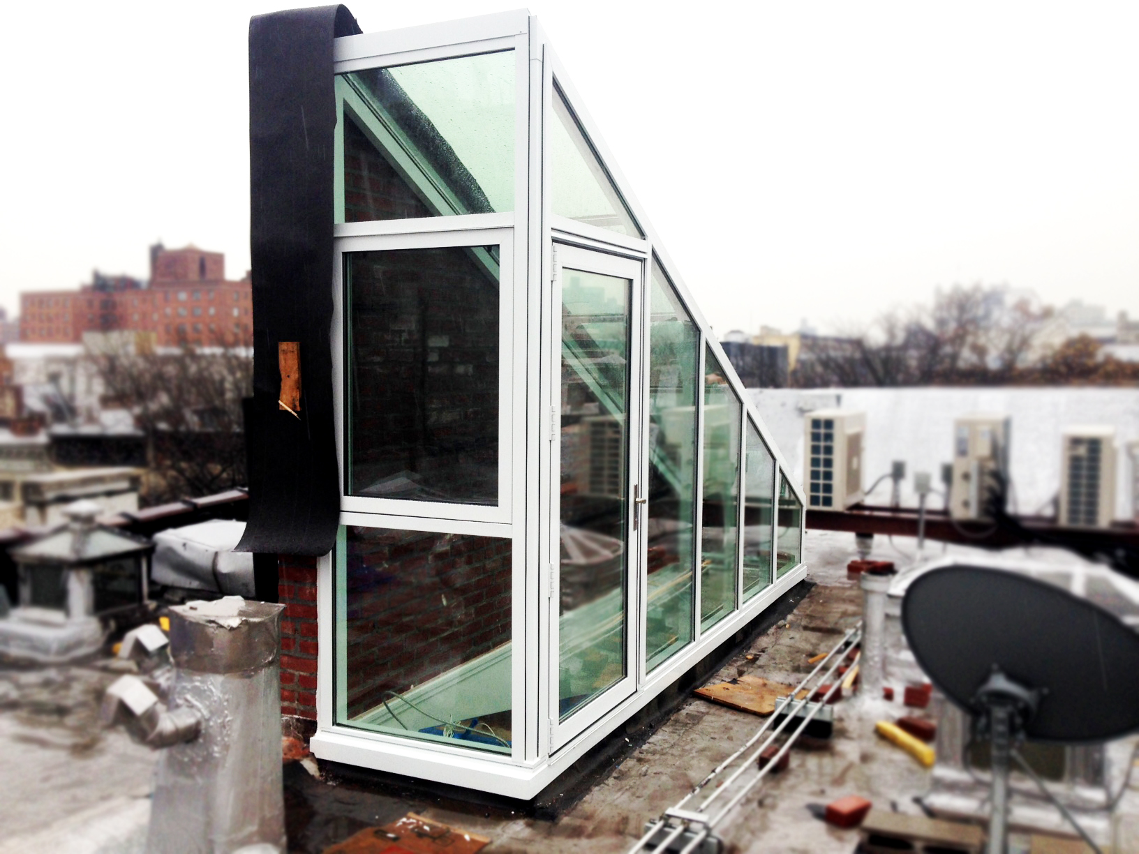 Custom Glass Structure for Rooftop Access Solar Innovations