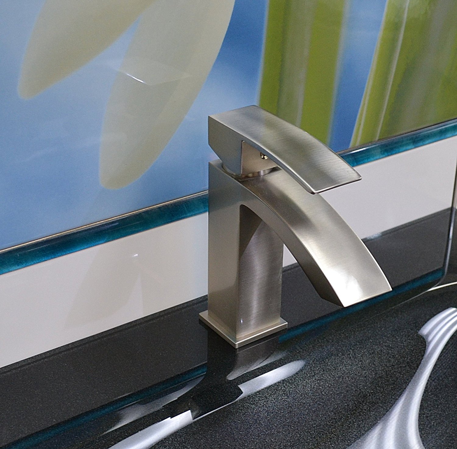 CAE Bathroom Faucet "GALATINA", Brush Nickel Finish, Italian Classic