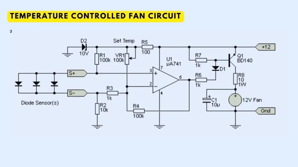 Temperature Controlled DC Fan Using Diode