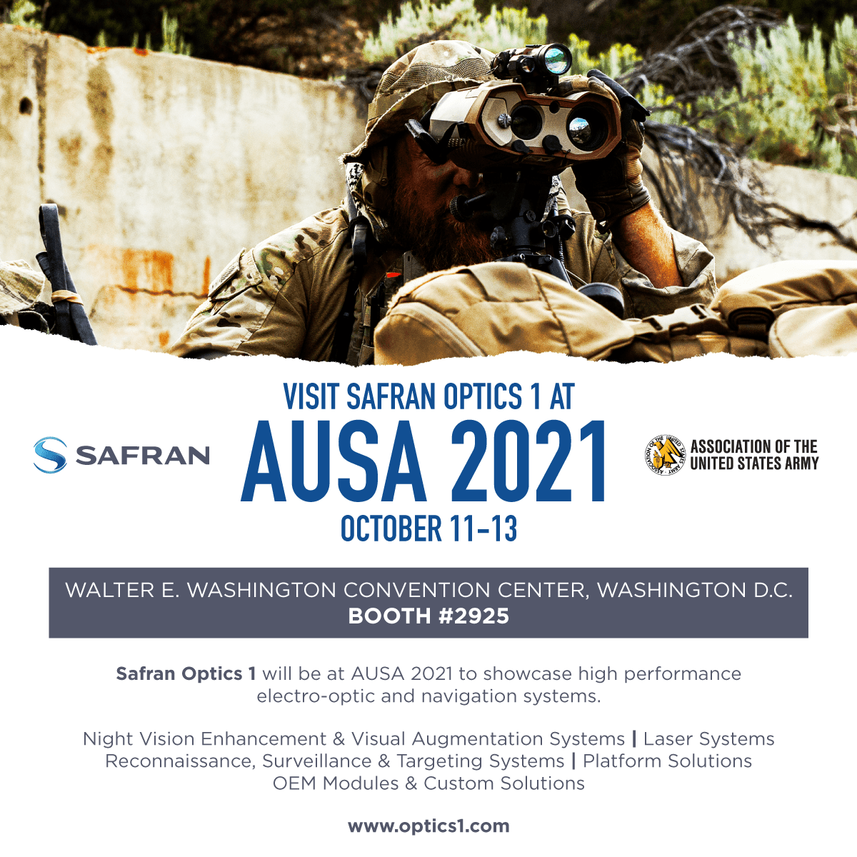 Visit Safran Optics 1 at AUSA Soldier Systems Daily