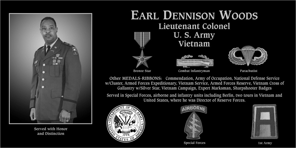 Lieutenant Colonel Earl Dennison Woods Mt. Soledad Virtual Plaque