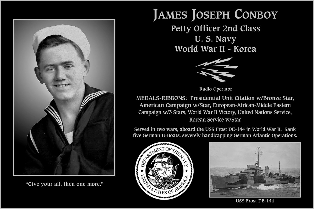 Petty Officer Second Class James Joseph Conboy Mt. Soledad Virtual Plaque