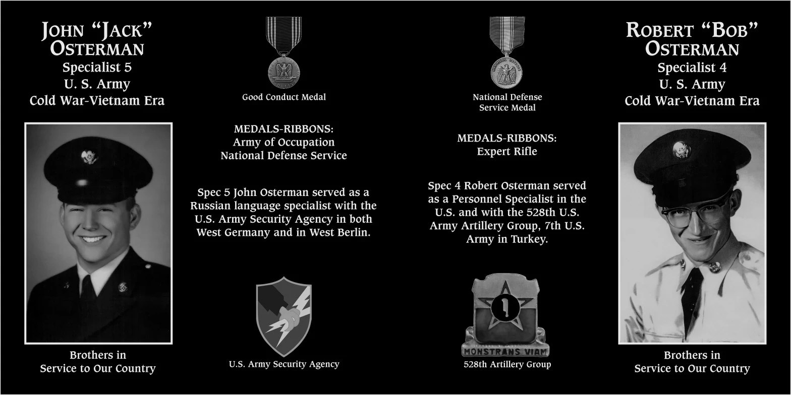 Specialist Robert "Bob" Osterman Mt. Soledad Virtual Plaque