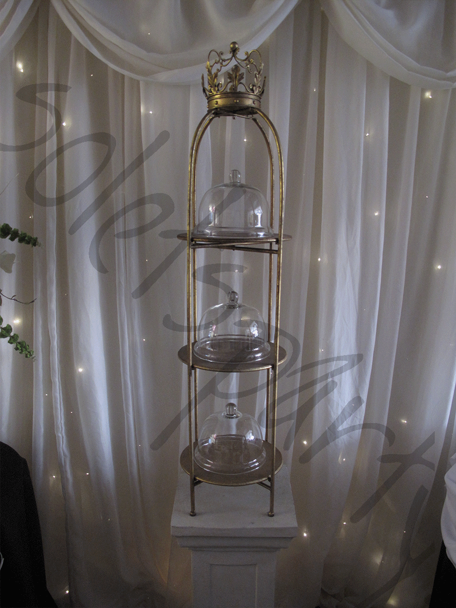 Gold "Crown" Cake Stand Hire So Lets Party
