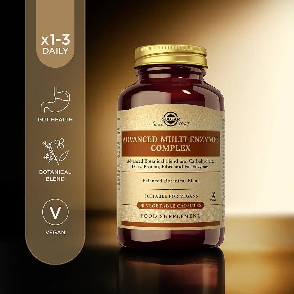 Advanced MultiEnzyme Complex Vegetable Capsules Pack of 90 Solgar