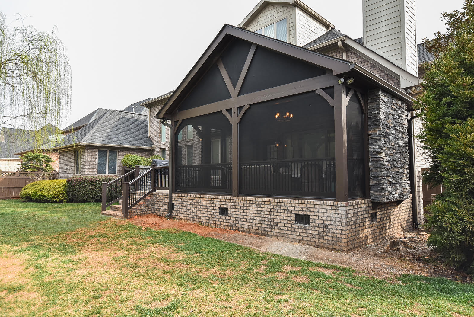 Rustic Style Screened Porch Addition Solid Construction