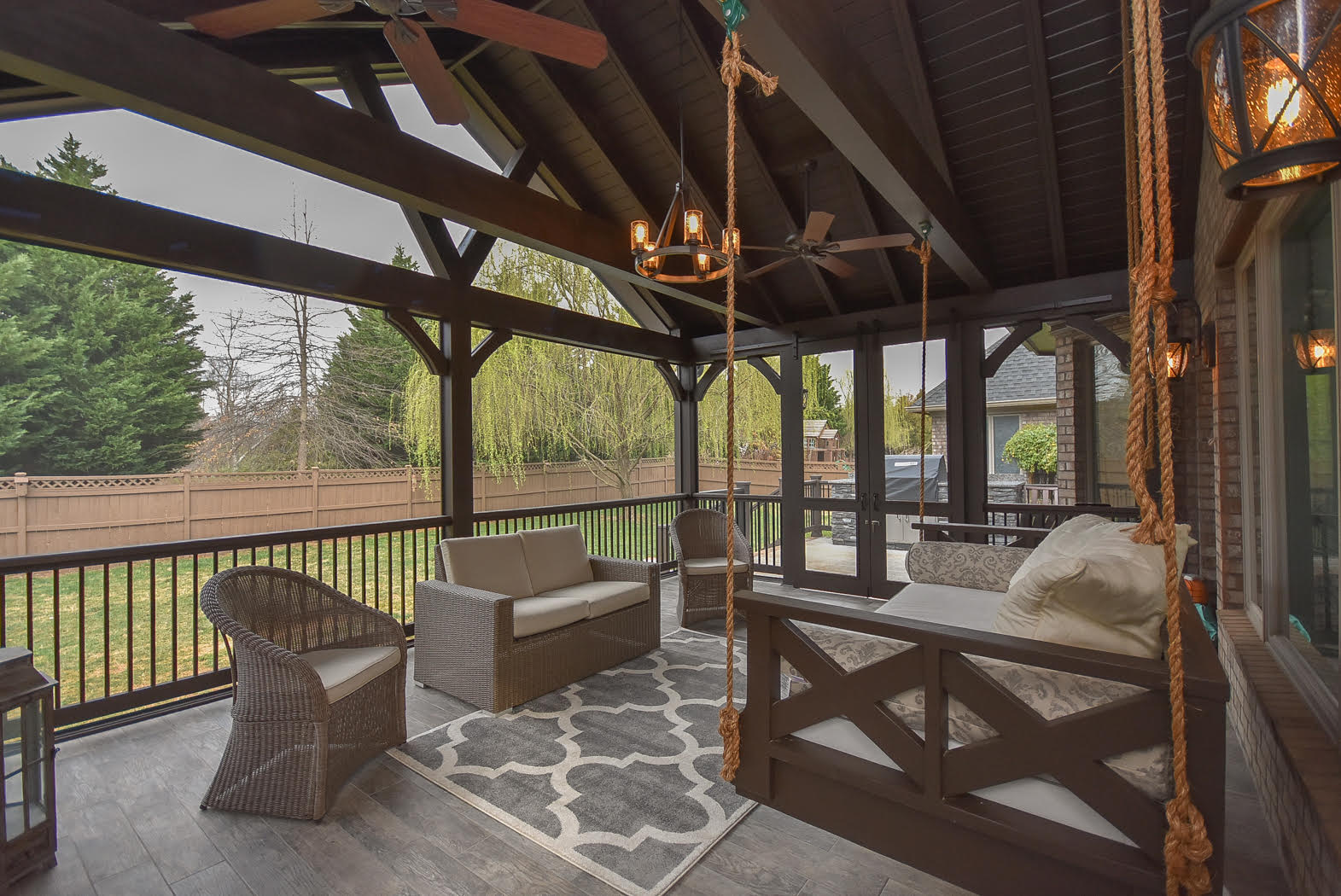 Rustic Style Screened Porch Addition Solid Construction