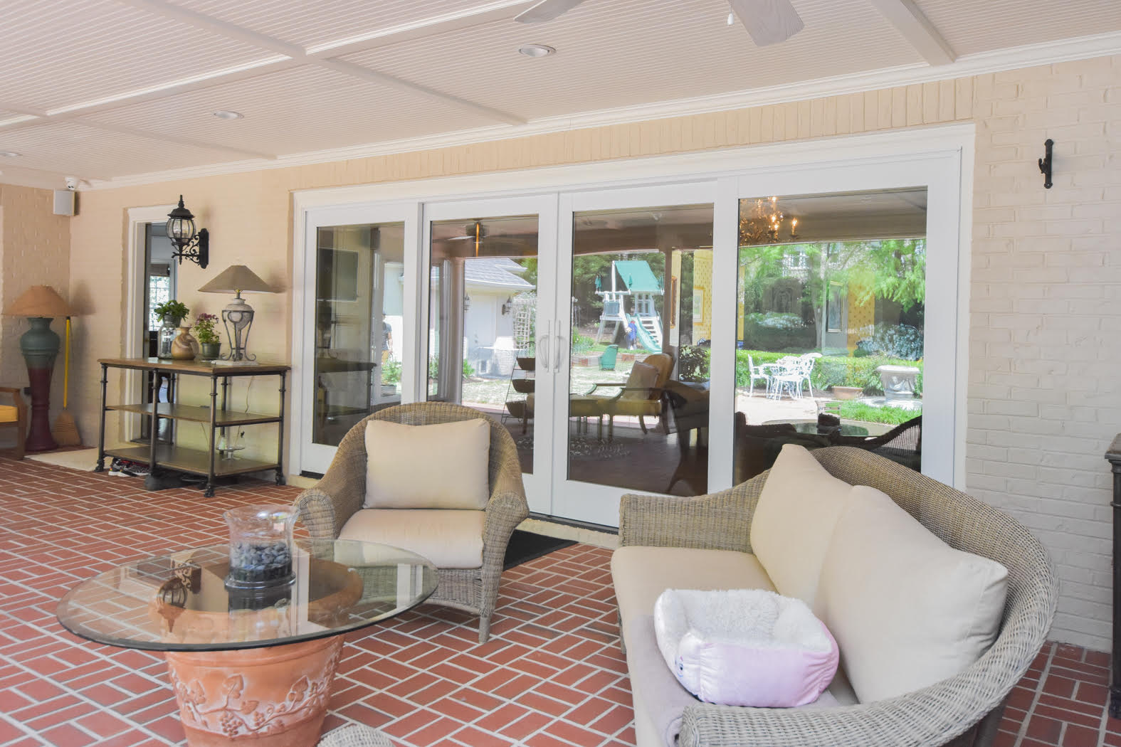 Custom Wall with Sliding Glass Door Solid Construction