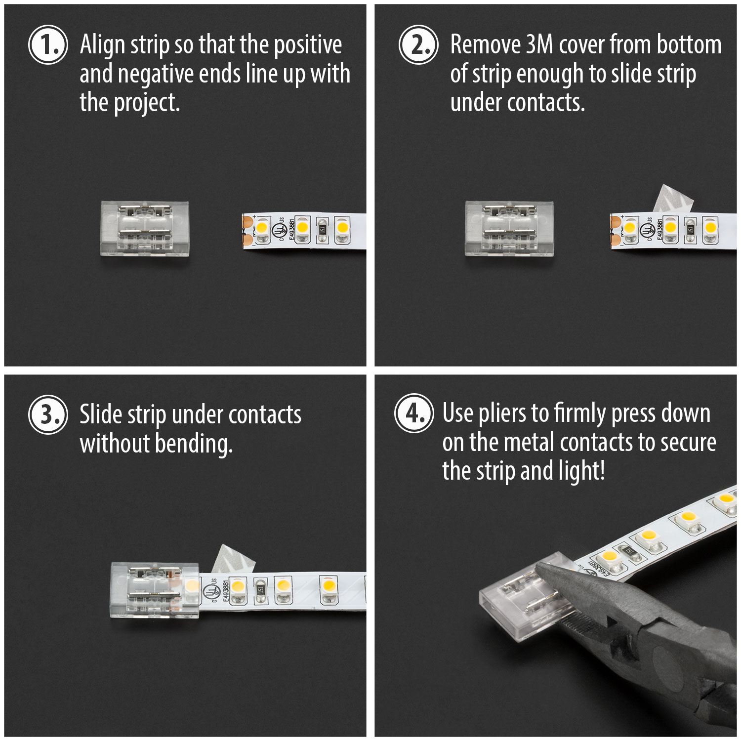 10mm Clampdown RGB COB LED Strip Joiner