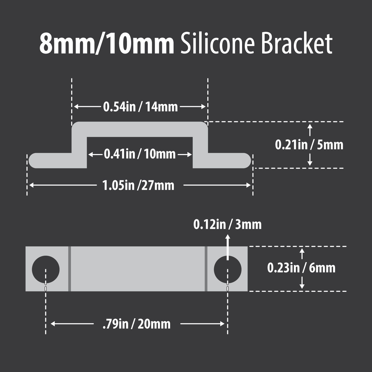 8mm/10mm Silicone Bracket for Waterproof LED Strip