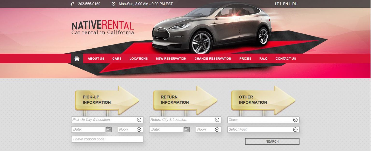Car Rental Theme SolidMVC