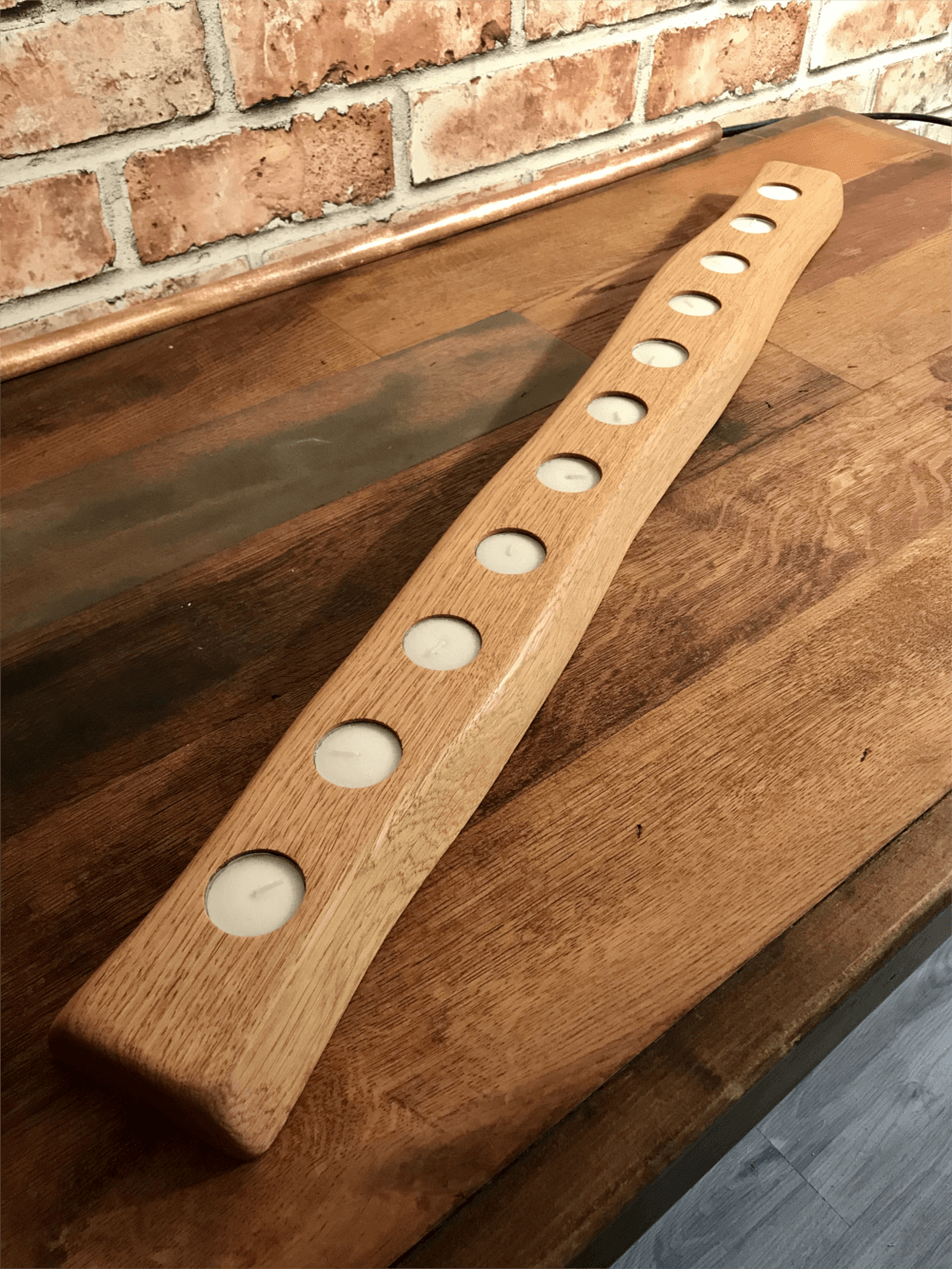 Stunning extra Large oak candle holder Solid Oak Designs