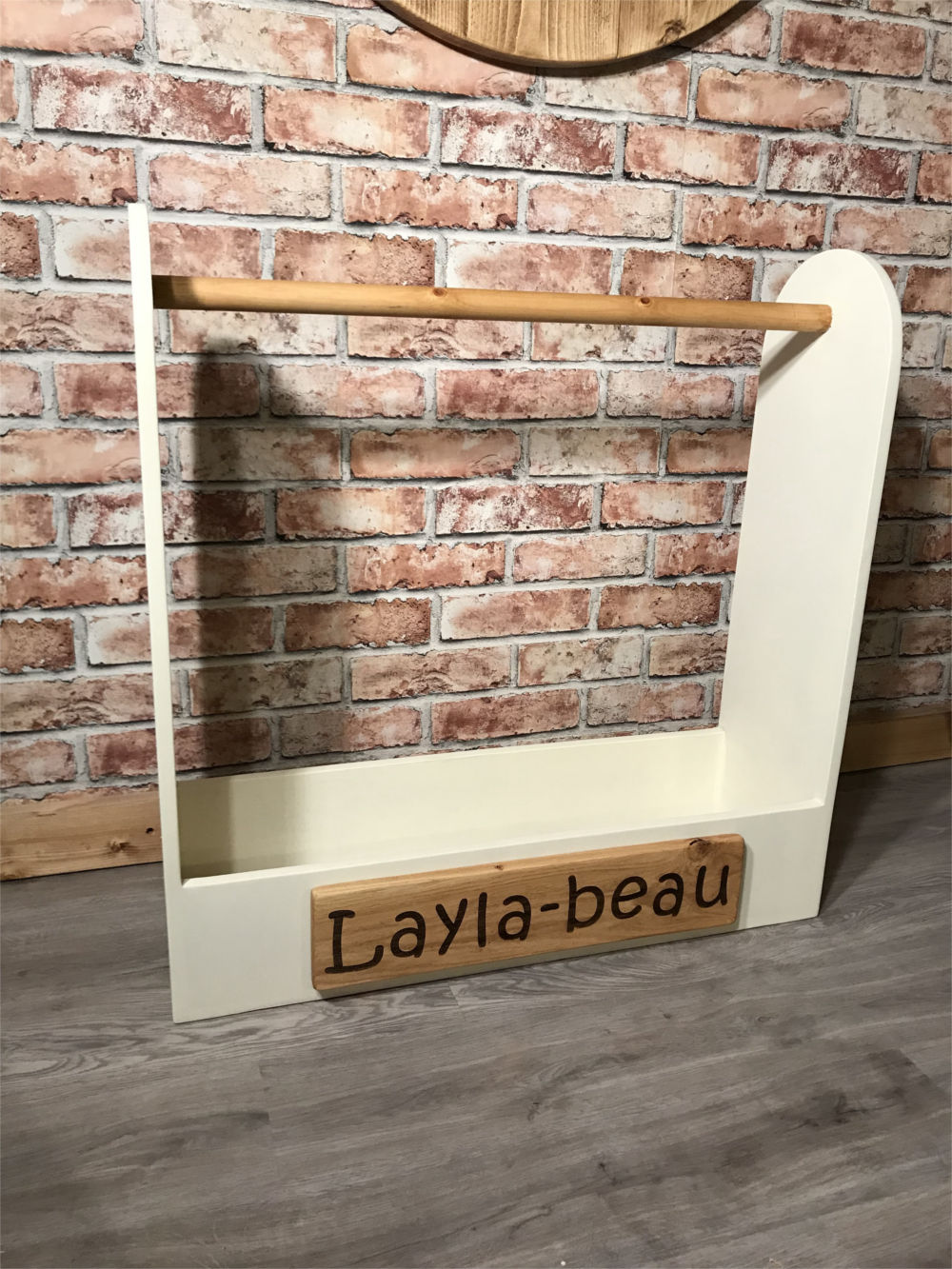 Personalised Childs Dressing up Rail Solid Oak Designs