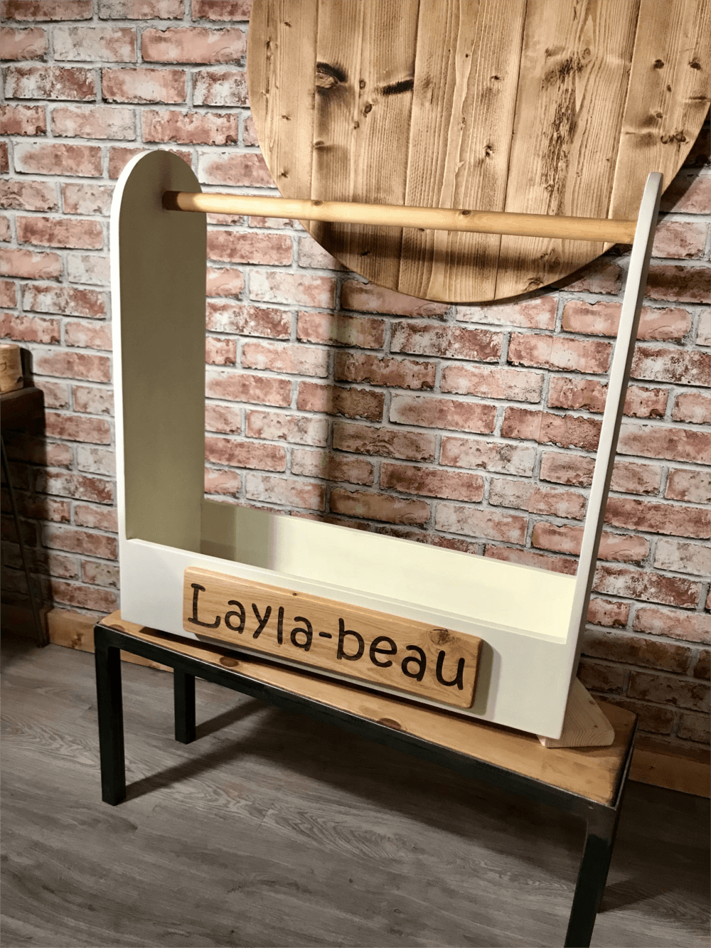 Personalised Childs Dressing up Rail Solid Oak Designs