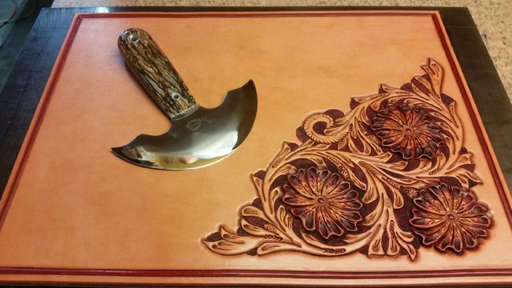 Head knife leather cutting tool Solid Rock Knives