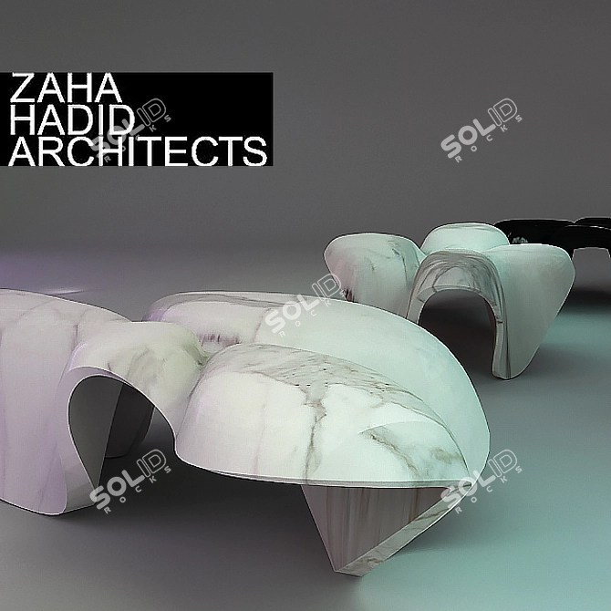 Zaha Hadid Marble Tables Mercuric Elegance 3D Model