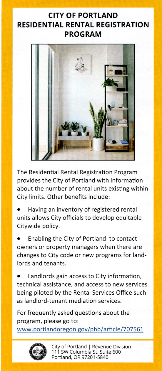 Portland's Residential Rental Program and Schedule R Solid State Tax
