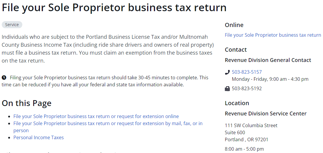 Portland's Business License Tax Solid State Tax