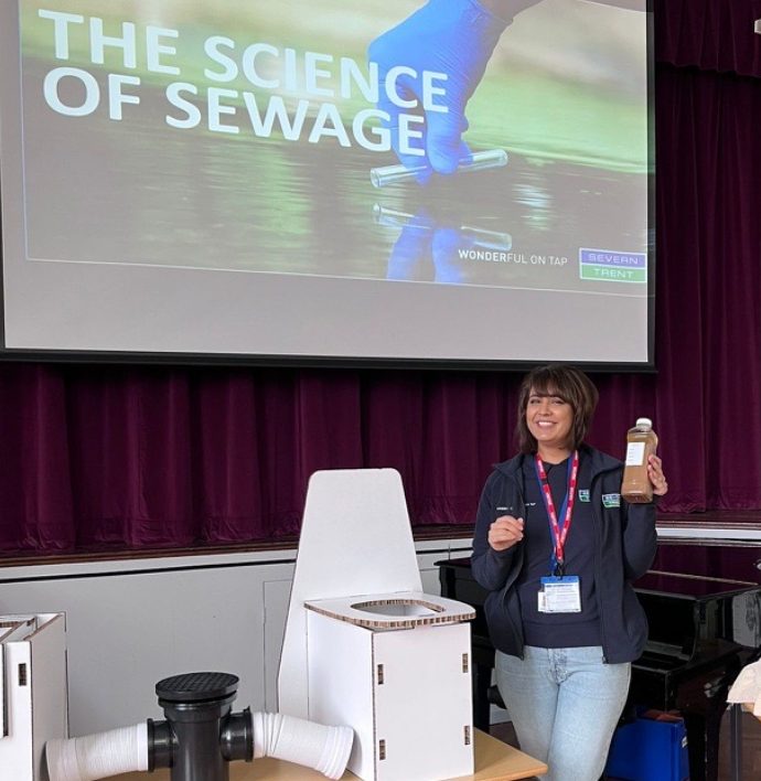 Former Solihull teacher back in the classroom discussing water The Solihull Observer