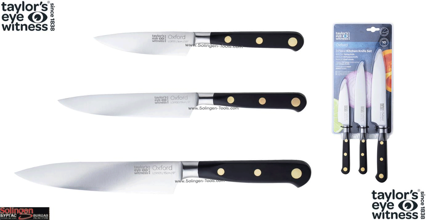 Taylor's Eye Oxford knife set, Комплект кухненски ножове, подходящи за