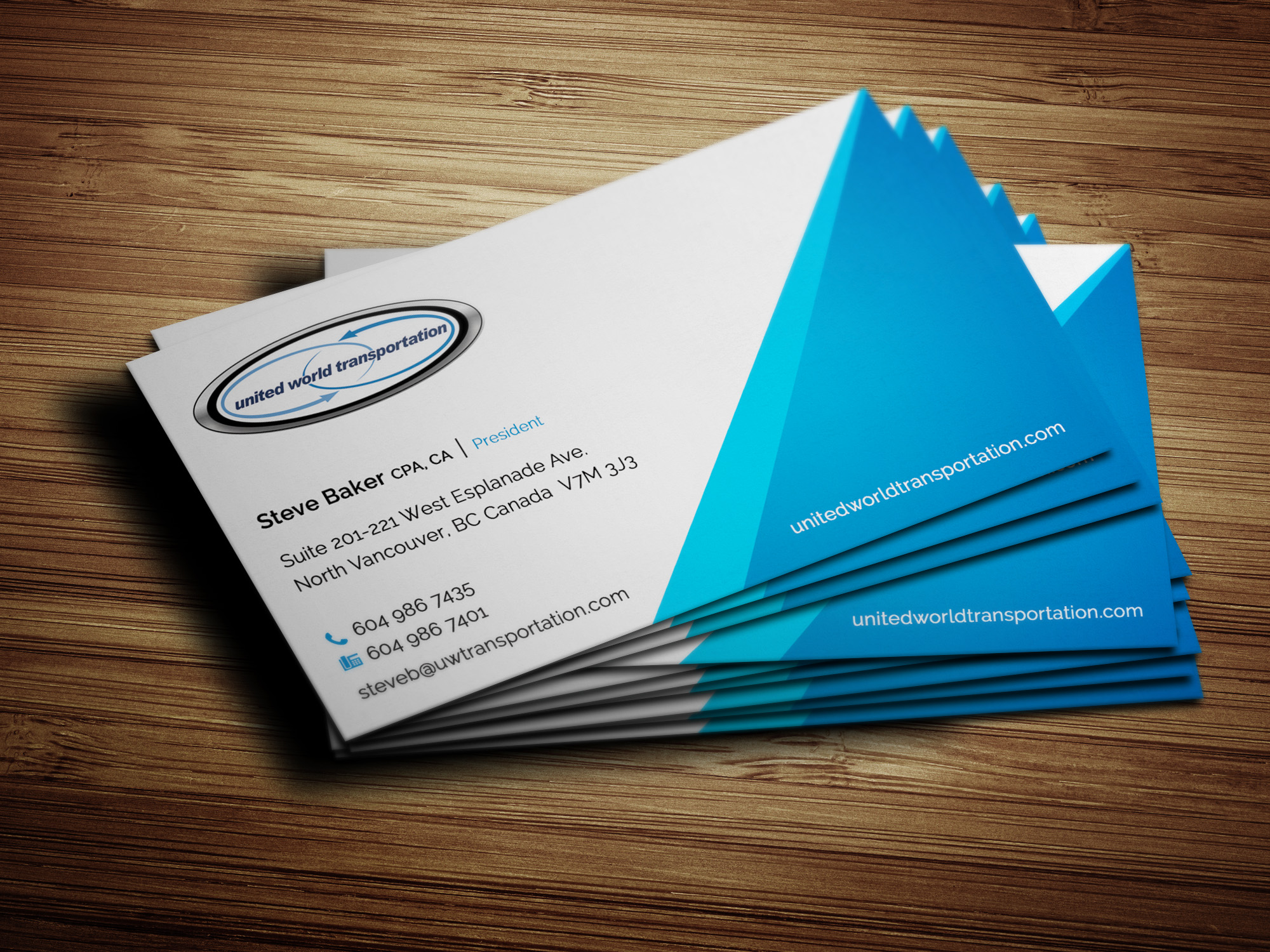 Business Card Design for United World Transportation Solocube Creative