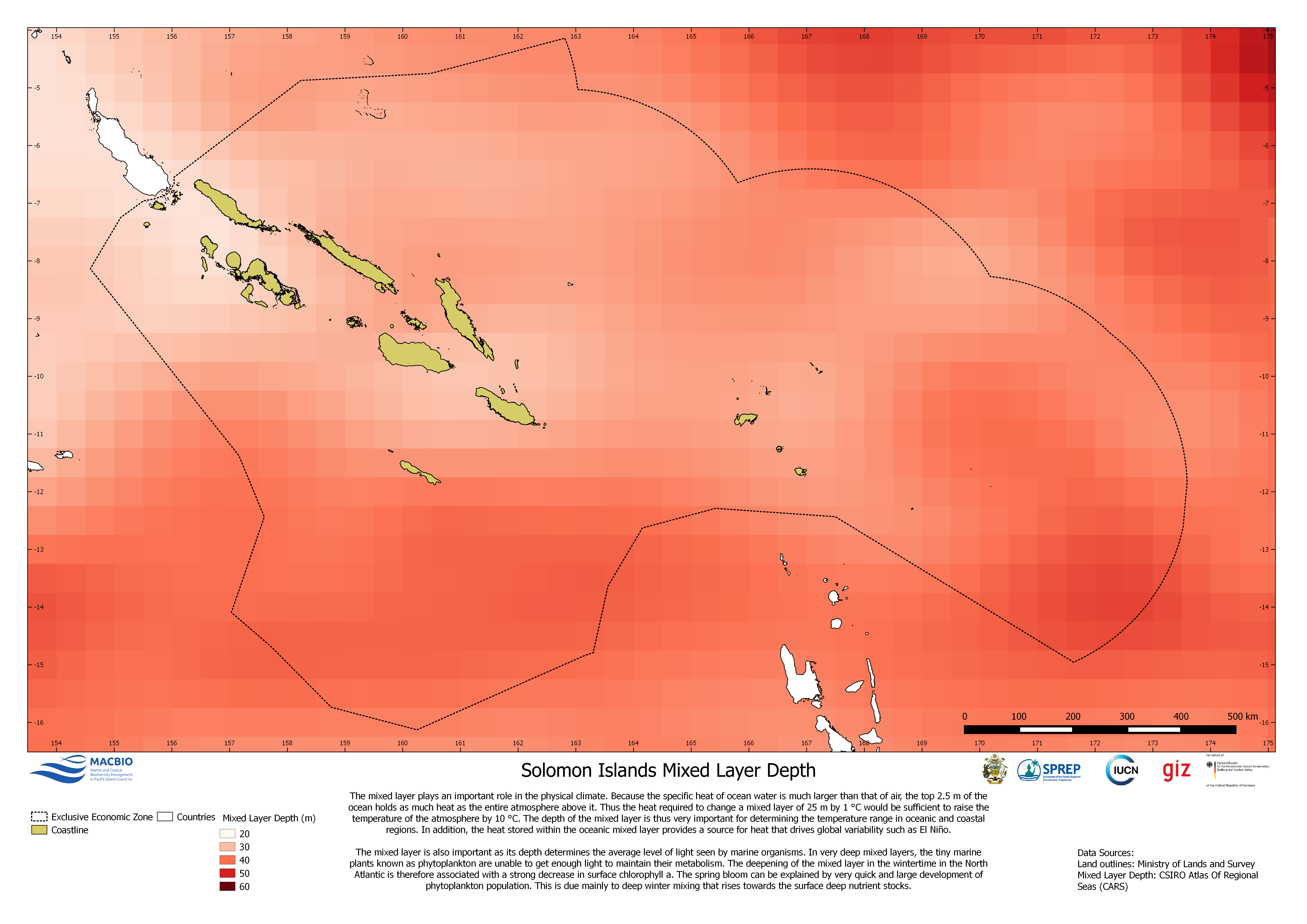 Solomon Islands maps of biochemical and physical properties of the