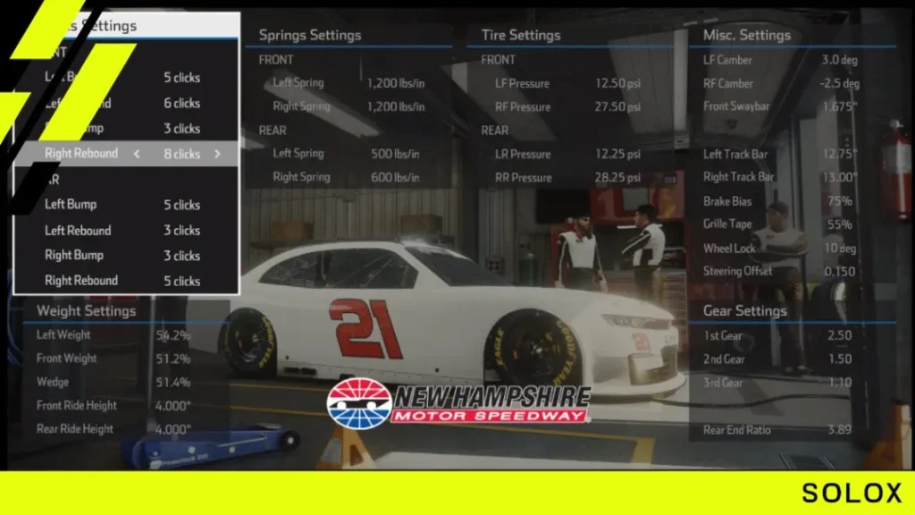 Nascar Heat 5 New Hampshire Xfinity Setup