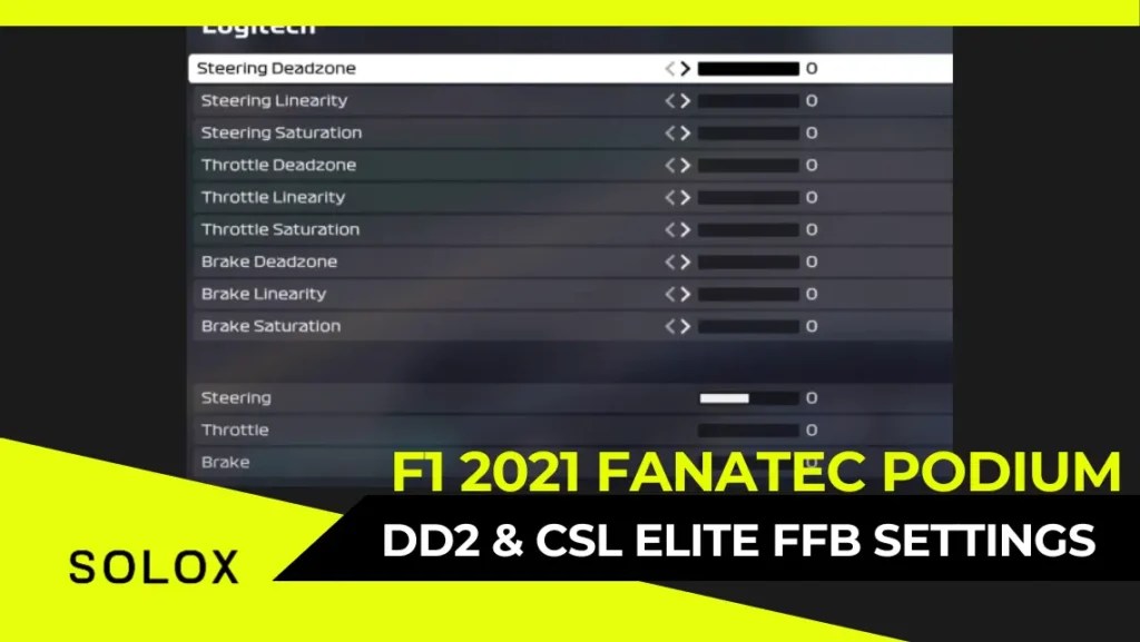 F1 2021 Fanatec Podium DD2 & CSL Elite FFB Settings