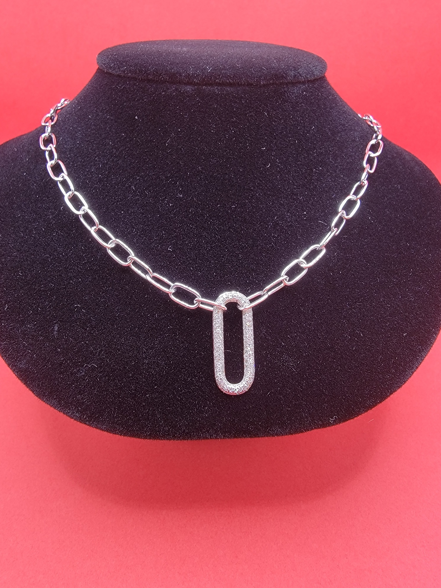 14k Paper Clip Diamond Pendant and Chain Sol's Jewelry & Loan