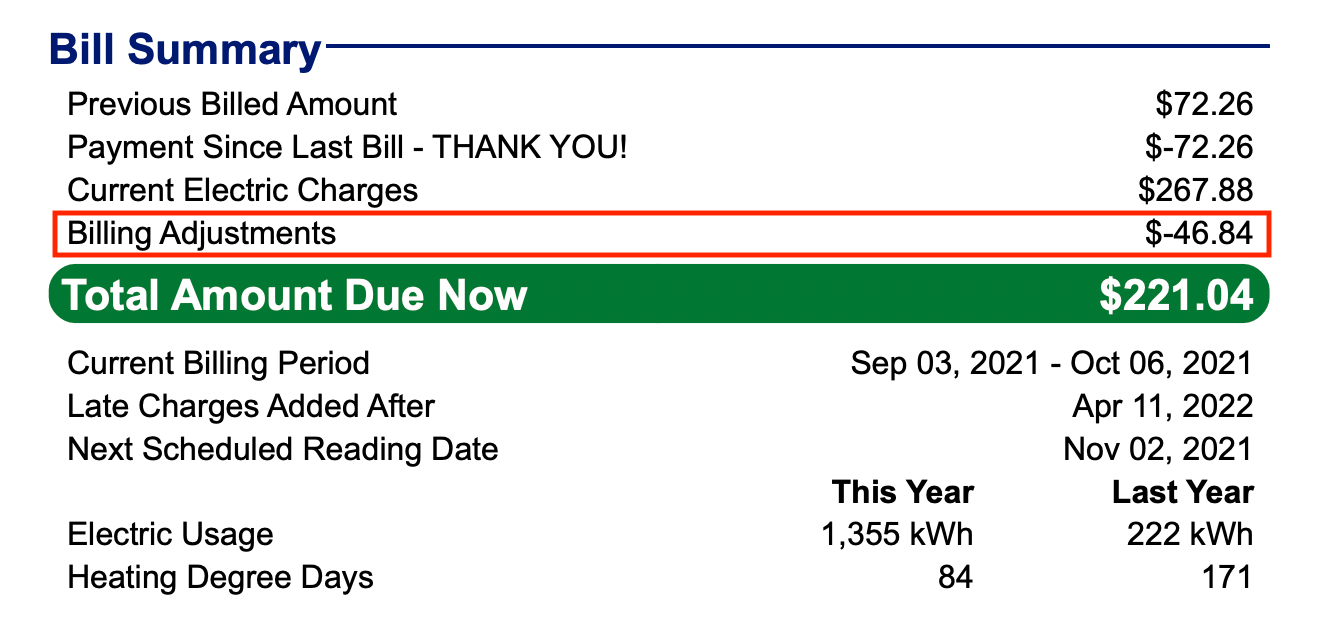 Where do I find my credit on my Central Hudson bill? Solstice