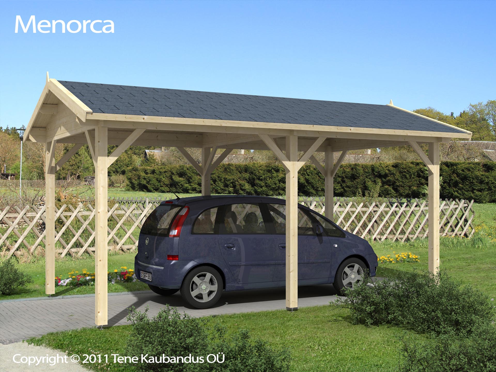 Carport træ billig Møbler til terrassen og haven