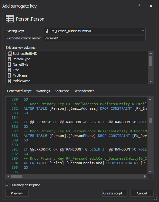 SQL database refactoring techniques Replacing a natural key with a