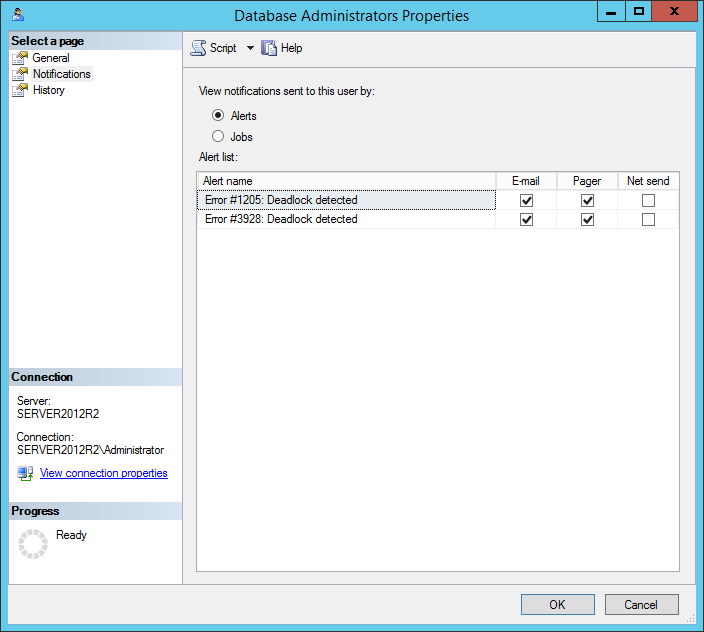 SQL Server deadlock notifications