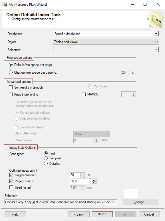Fragmentation in SQL Server how to detect its high level and