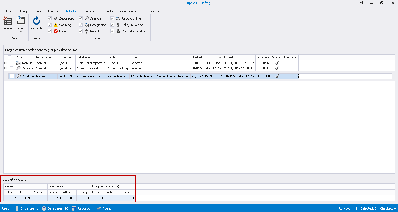 SQL Index Fragmentation and Maintenance