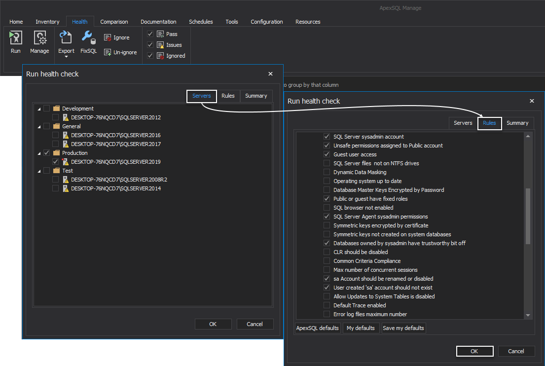 How to perform a health check analysis of SQL Server accounts