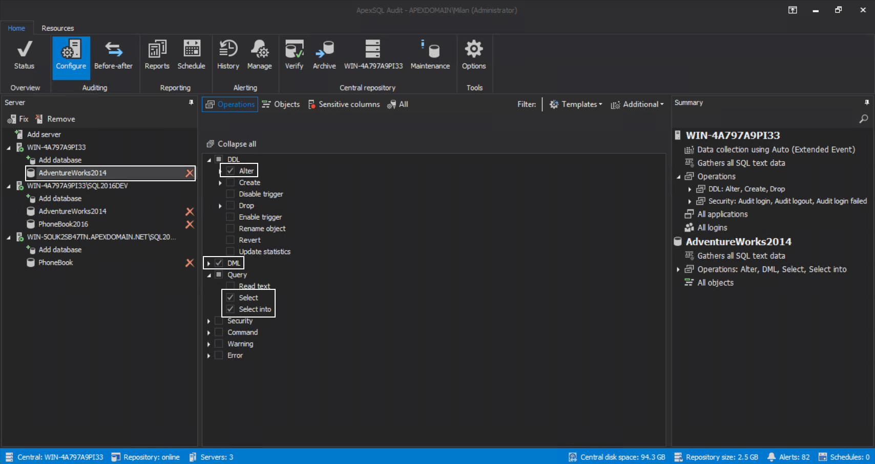 How to automatically revert database changes based on SQL auditing